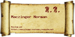 Maczinger Norman névjegykártya